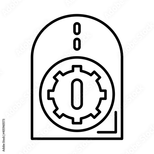 gear in dome time line style icon vector illustration design