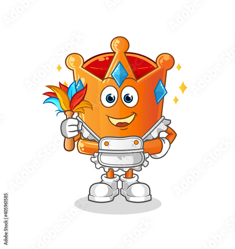 crown maid mascot. cartoon vector