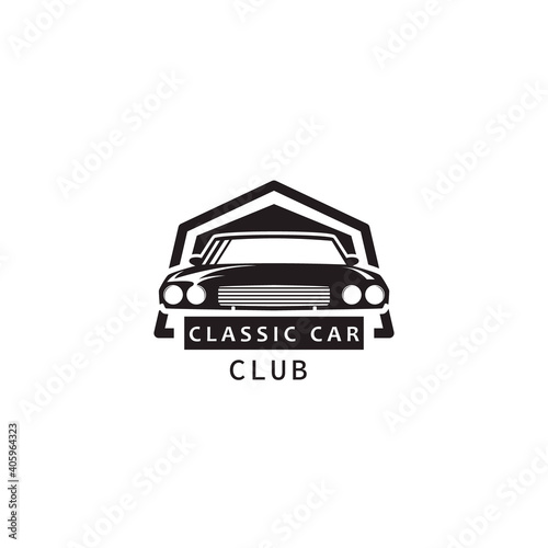 A template of classic or vintage or retro car Logo Design Template Flat Style Vector
