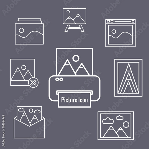 bundle of eight pictures with differents scenes line style set icons vector illustration design