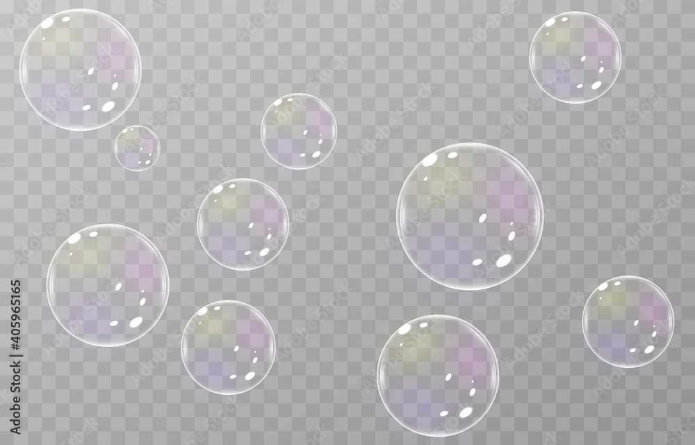 Vector soap bubble. Realistic soap bubble png, glare. Foam bubbles png. Powder, soap, detergent. Vector image. Vector soap bubble. Realistic soap bubble png, glare. Foam bubbles png. Powder, soap, detergent. Vector image.