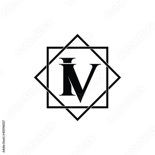 Letter IV luxury logo design vector