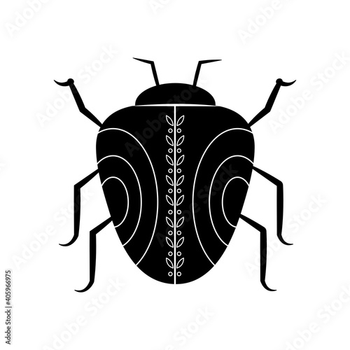 beetle animal contemporary silhouette nature vector illustration design