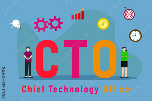 Chief Technology Officer CTO 2D flat vector concept for banner, website, illustration, landing page, flyer, etc
