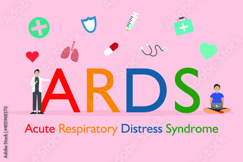 Acute respiratory stress syndrome ARDS 2D flat vector concept for banner, website, illustration, landing page, flyer, etc