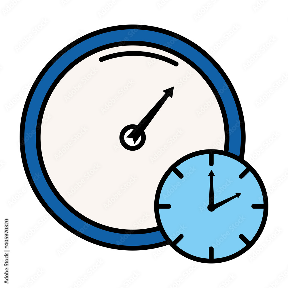 time clock analog with gauge style line and fill icon vector illustration design time clock analog with gauge style line and fill icon vector illustration design