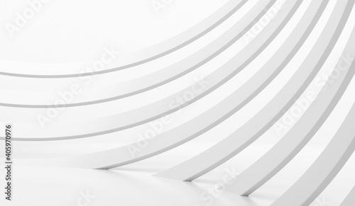 White Background with Curved Lines, 3D Background