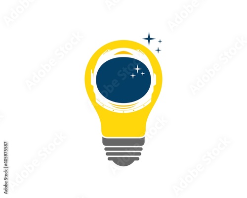 Simple bulb with shinning space helmet inside