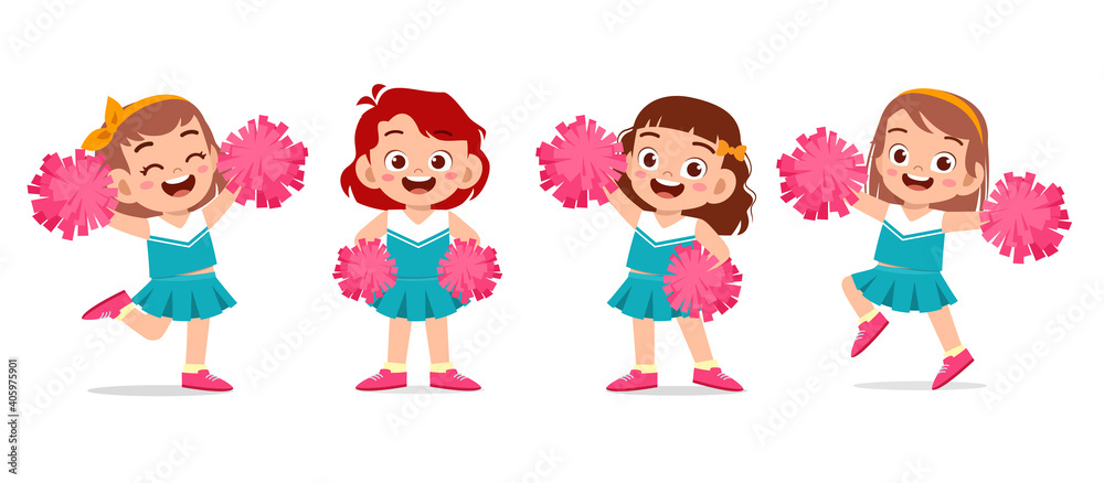 happy cute girl wear cheerleader cute uniform set happy cute girl wear cheerleader cute uniform set