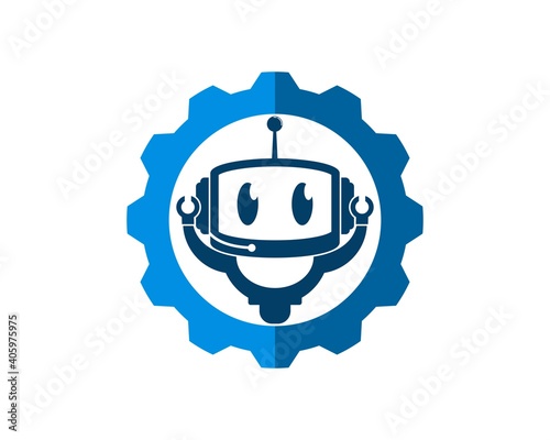 Repair gear with cute robot inside