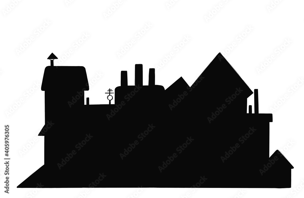 City silhouette. Background, town. symbol. icon. illustration