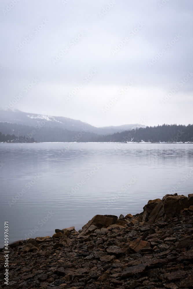 lake and mountains