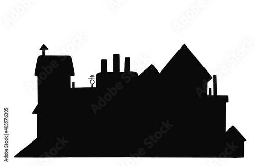 City silhouette. Background, town. symbol. icon. illustration