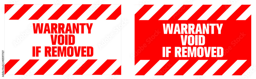 Warranty void label sign. Eps 10 vector illustration Warranty void label sign. Eps 10 vector illustration