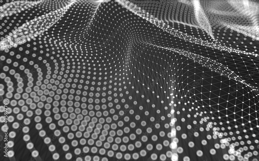 Abstract background. Molecules technology with polygonal shapes, connecting dots and lines. Connection structure. Big data visualization. Abstract background. Molecules technology with polygonal shapes, connecting dots and lines. Connection structure. Big data visualization.