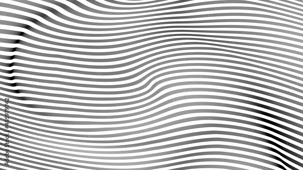 Black and white curve wave line abstract background.