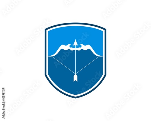 Protection shield with arrow and bow inside
