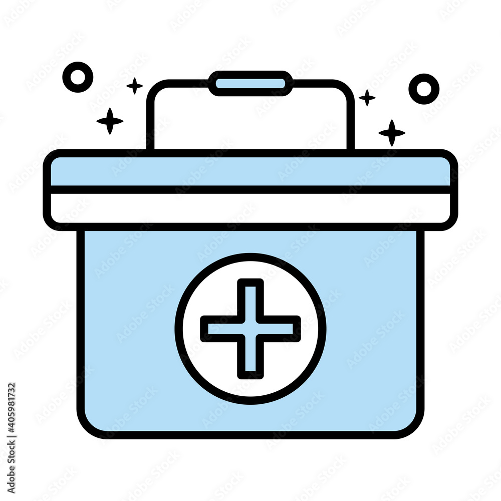 Obraz premium medical kit line and colors style icon vector illustration design