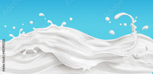 white milk or yogurt splash abstract background  3d rendering