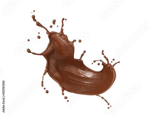 splash of chocolate. 3d illustration.