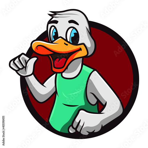duck mascot logo template illustration