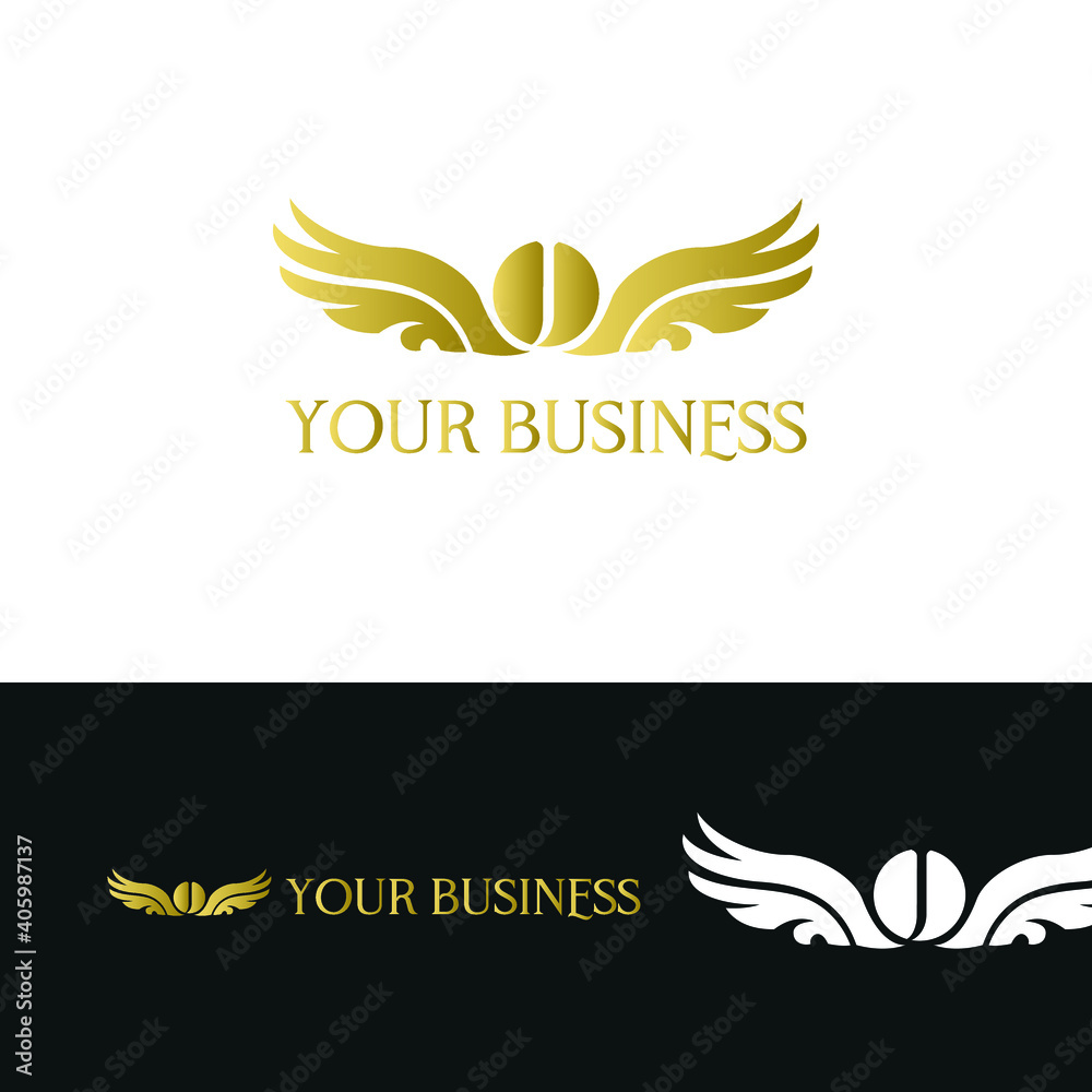 letter J and wings in luxury and elegant golden style logo design letter J and wings in luxury and elegant golden style logo design