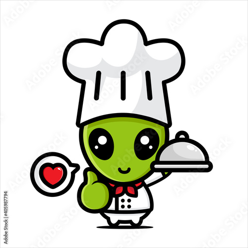 Design cute alien characters as a chef