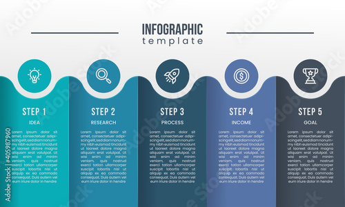 vector abstract element timeline 5 step option point infographics design