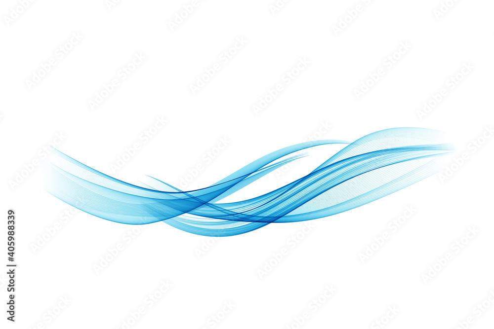 青い抽象的な曲線　ベクター素材