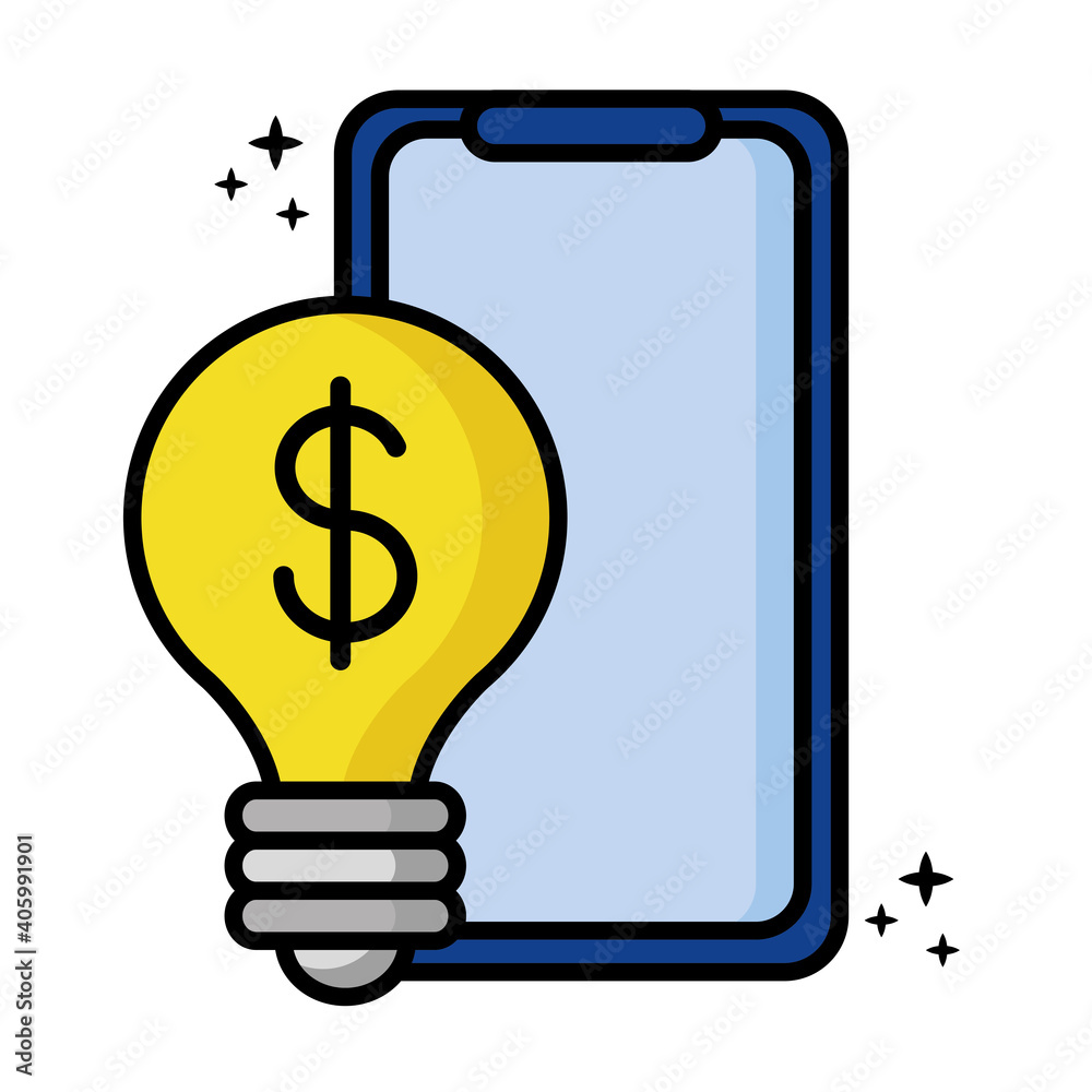 smartphone with dollar symbol in bulb light icon vector illustration design smartphone with dollar symbol in bulb light icon vector illustration design