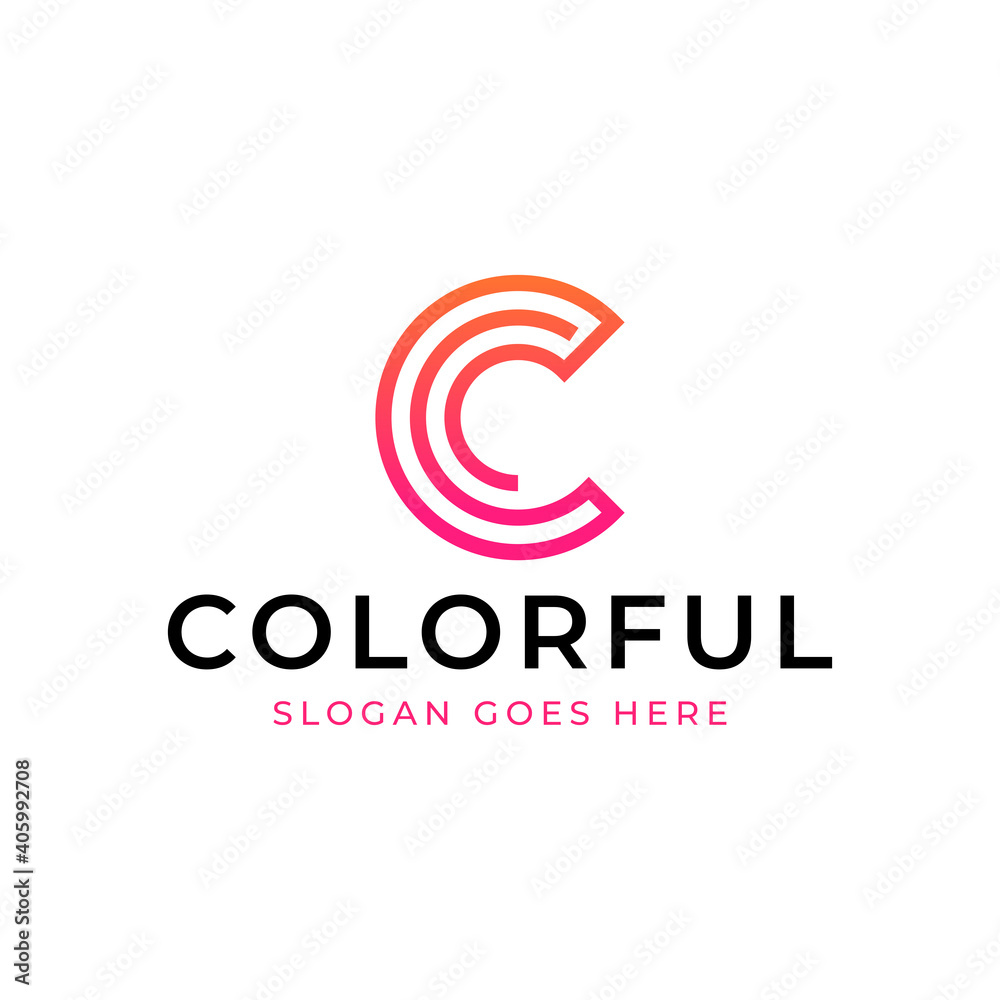 Colorful Initial Letter C Logo Vector Design Template