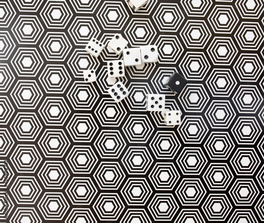 Fototapeta premium black and white background with dice