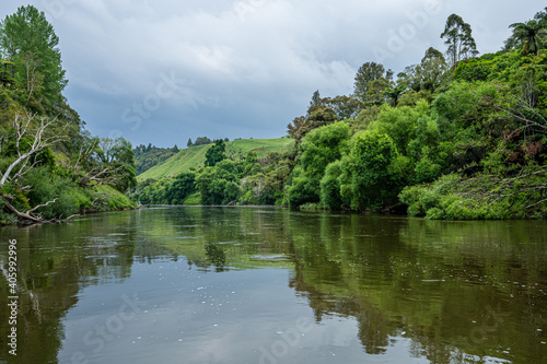 river and mountains with reflections