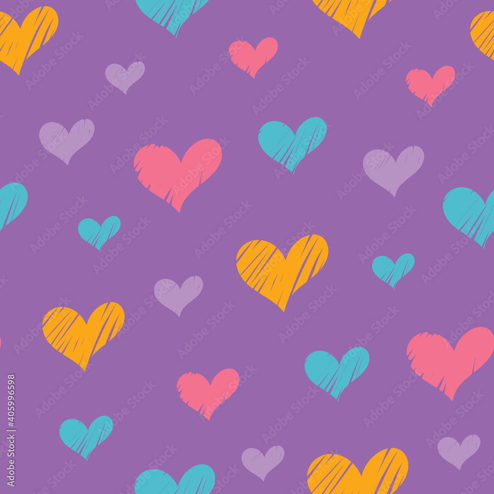 Seamless heart love pattern for wedding, anniversary, birthday, and valentine background. Design for banner, 
poster, card, invitation and scrapbook.