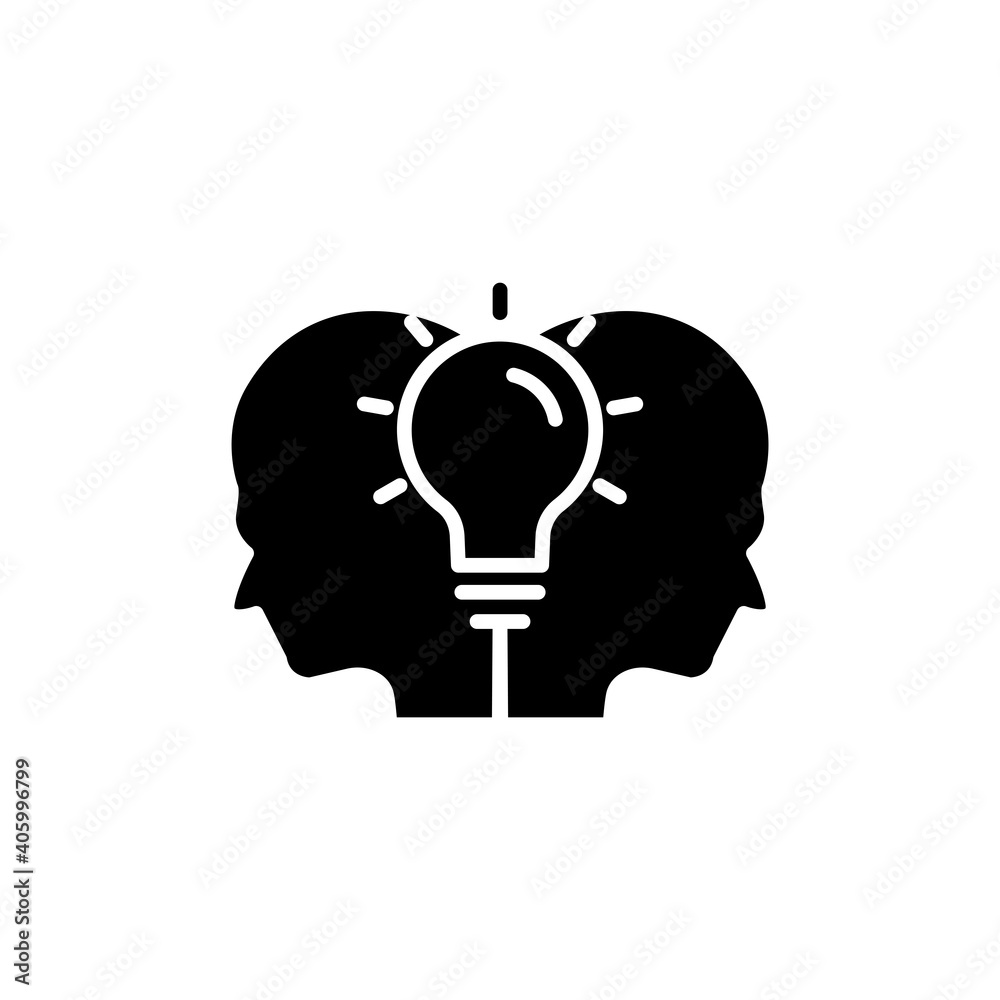 Head icon with light bulb. Concept of new idea. Idea generation process. simple design editable. Design template vector Head icon with light bulb. Concept of new idea. Idea generation process. simple design editable. Design template vector