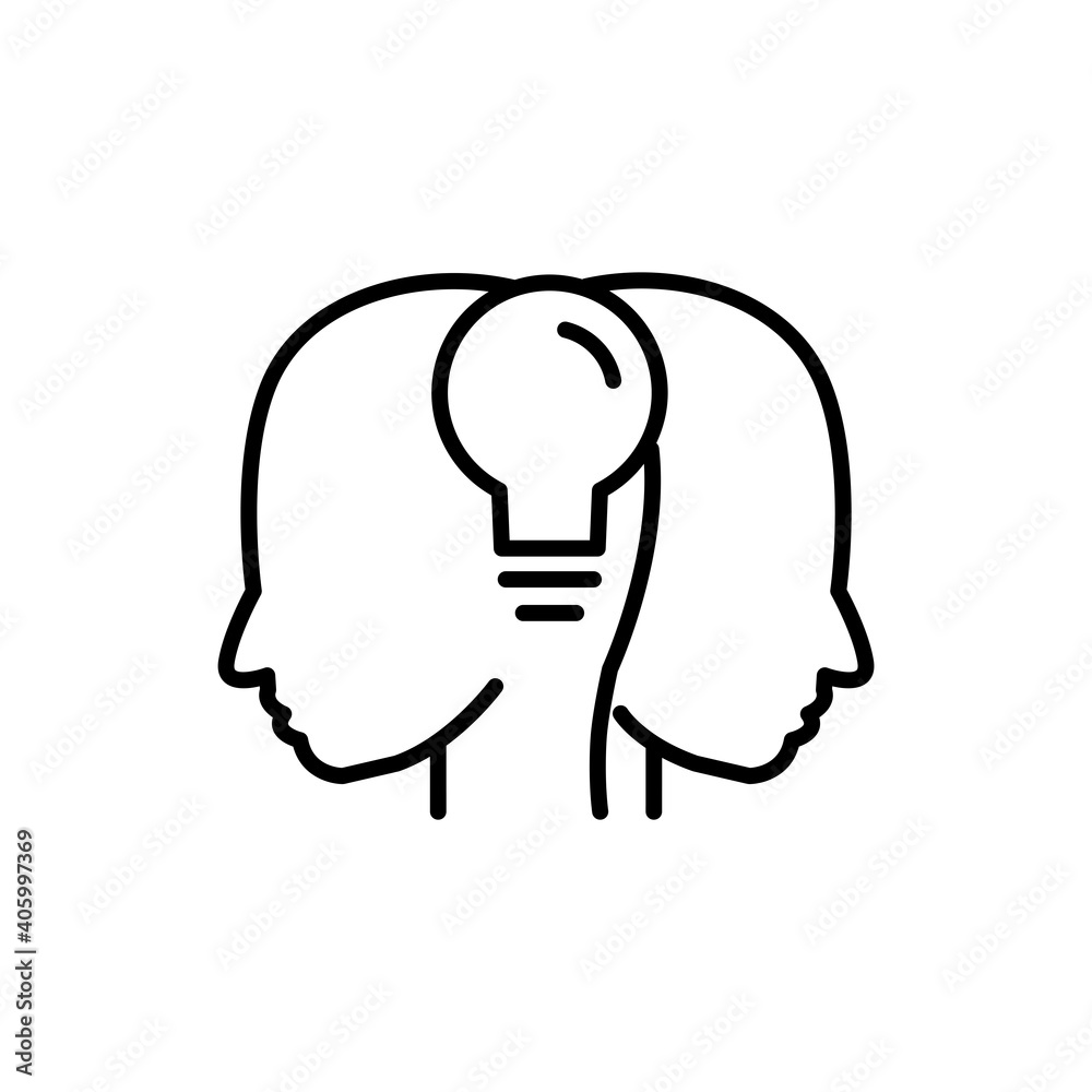 Head line icon with light bulb. Concept of new idea. Idea generation process. simple design editable. Design template vector Head line icon with light bulb. Concept of new idea. Idea generation process. simple design editable. Design template vector