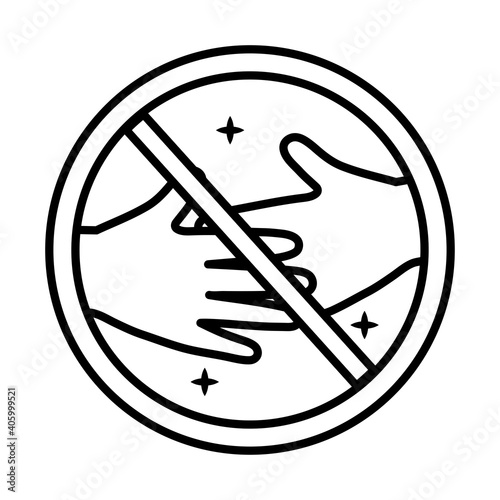 dont contact reopening sticker line style icon vector illustration design