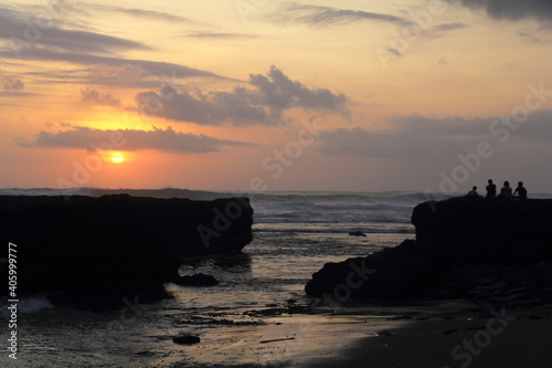 enjoying sunset at echo beach  canggu  bali  indonesia