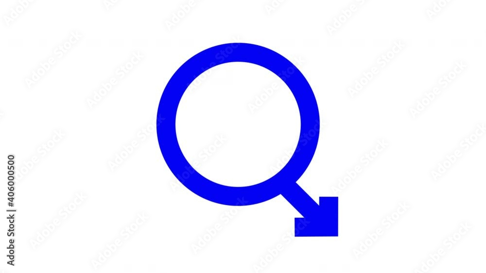 Male Sex Symbol Rotating Animation on White Background Male Sex Symbol Rotating Animation on White Background