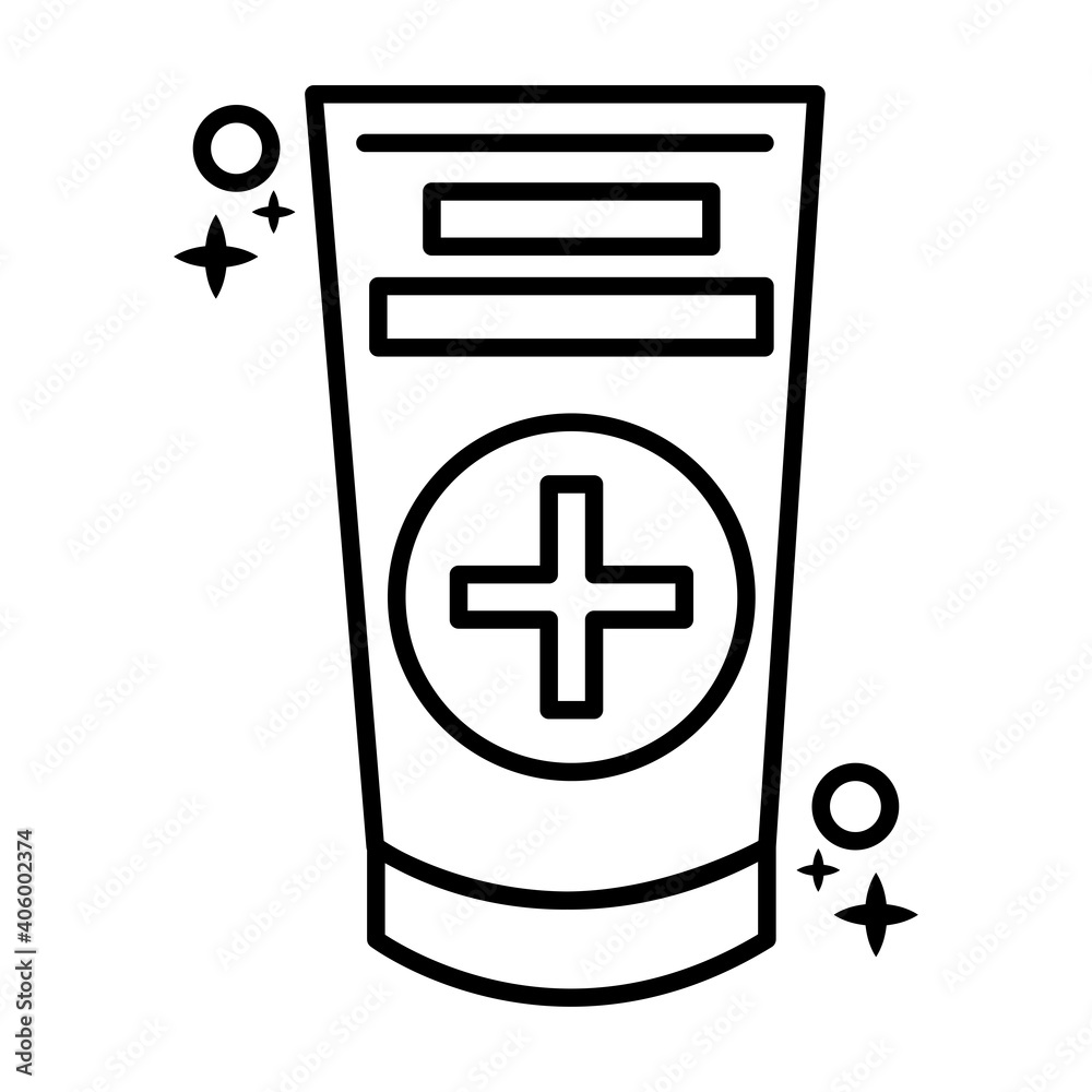 Obraz premium medical cream tube line style icon vector illustration design