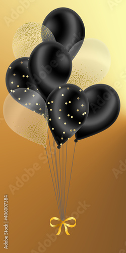 balloons on gold background photo