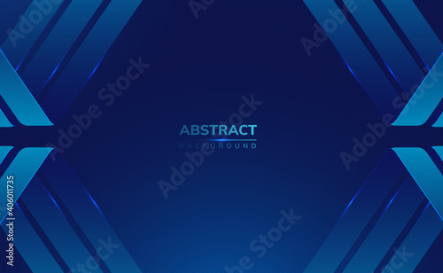 Vector Abstract, science, futuristic, energy technology concept. Digital image of light rays, stripes lines with blue light, speed and motion blur over dark blue background