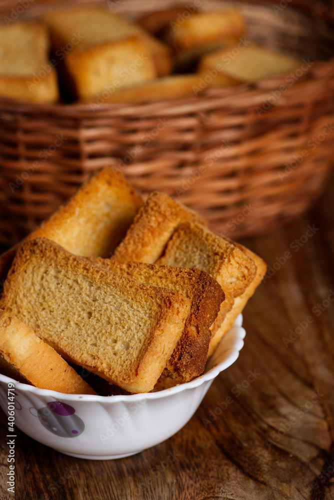 rusk with Indian mud tea cup Stock Photo Adobe Stock
