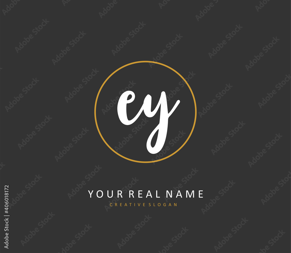EY Initial letter handwriting and signature logo. A concept handwriting initial logo with template element. EY Initial letter handwriting and signature logo. A concept handwriting initial logo with template element.