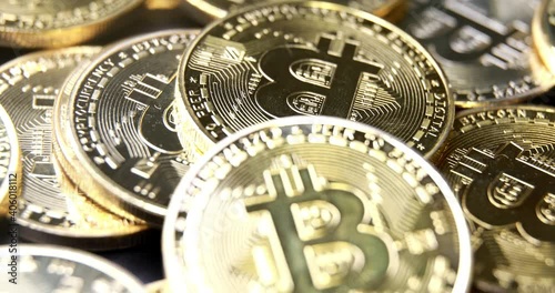 Purchase bitcoin coins. A suitable investment in cryptocurrencies. Stabilized footage.