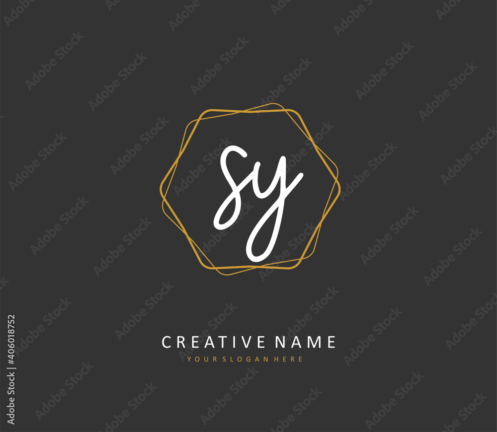 SY Initial letter handwriting and signature logo. A concept handwriting initial logo with template element. SY Initial letter handwriting and signature logo. A concept handwriting initial logo with template element.