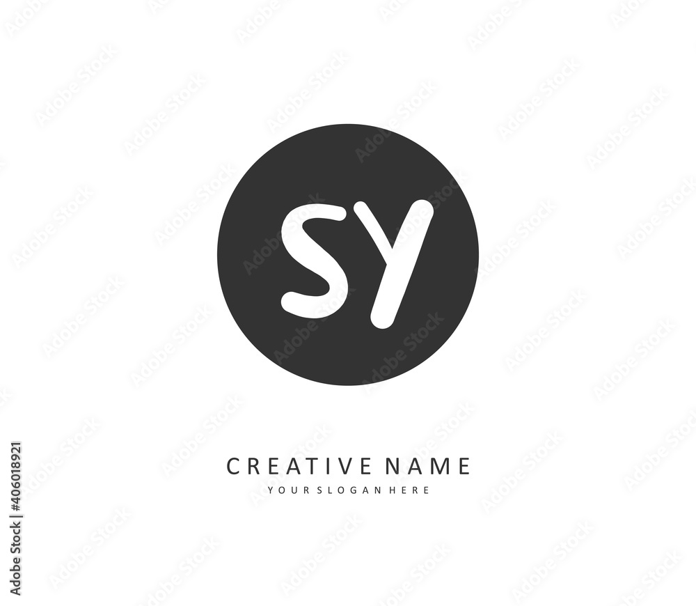 SY Initial letter handwriting and signature logo. A concept handwriting initial logo with template element. SY Initial letter handwriting and signature logo. A concept handwriting initial logo with template element.