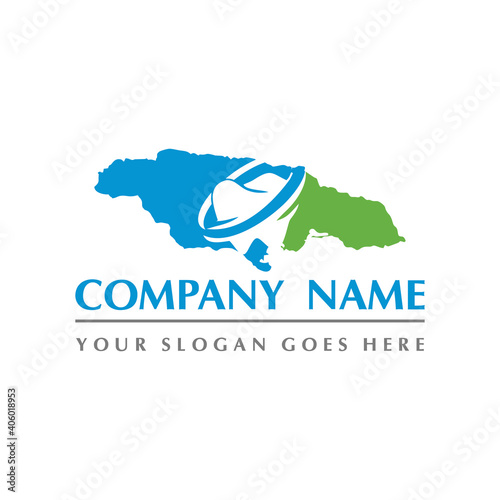 jamaica map and teeth dental care symbol logo vector