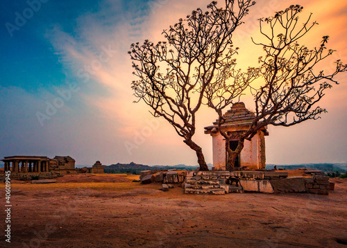 Sunset in Hampi, Karnataka, India