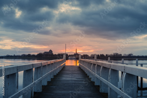 Scenic sunset view of the lake Veere Zeeland in the Netherlands photo